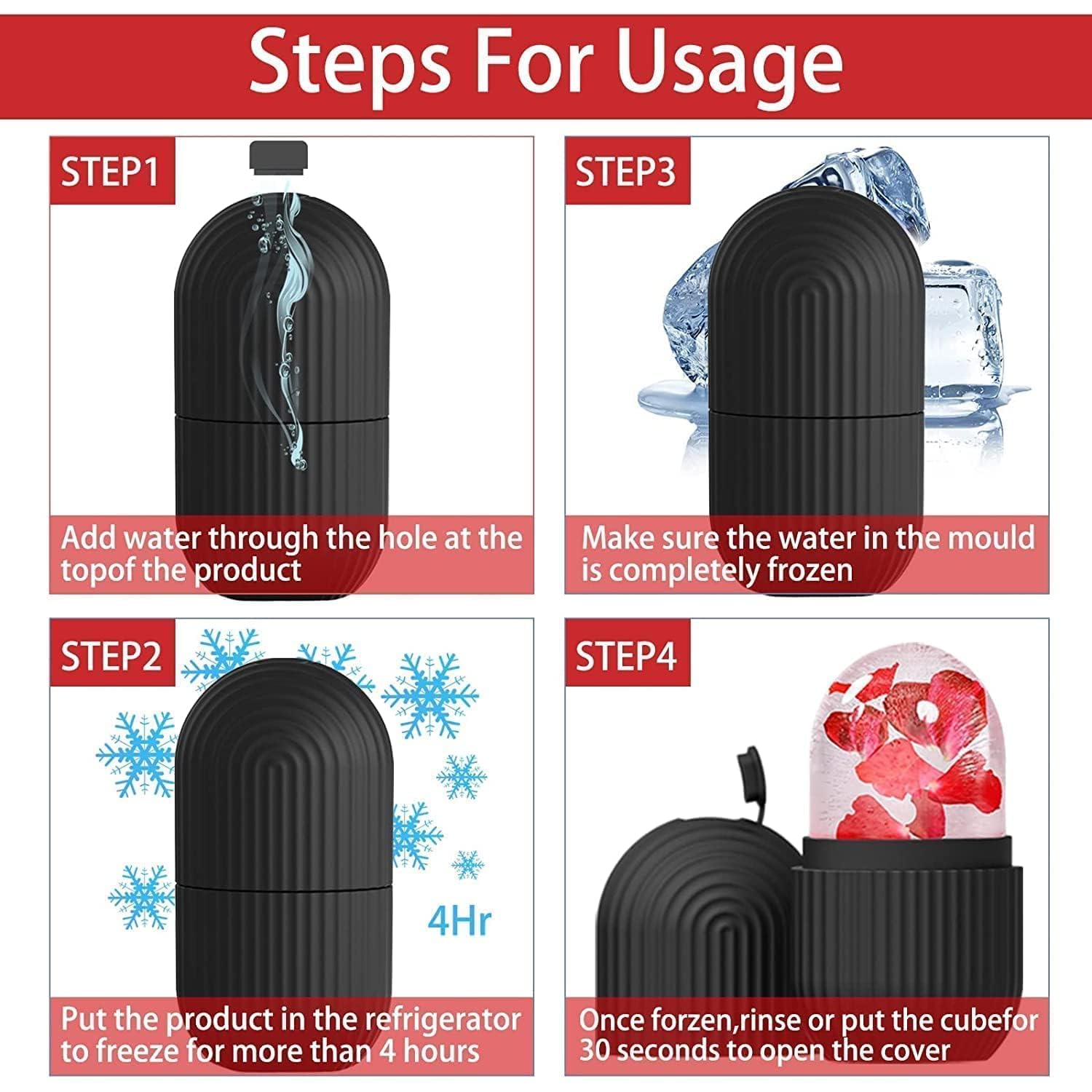 1224B Face ice roller | Ice Roller For Face | Ice roller for face massager | Face Ice Treatment Reduce Face swelling and under eye puffiness (Black) DeoDap 1224B Face ice roller | Ice Roller For Face | Ice roller for face massager | Face Ice Treatment Reduce Face swelling and under eye puffiness (Black) DeoDap